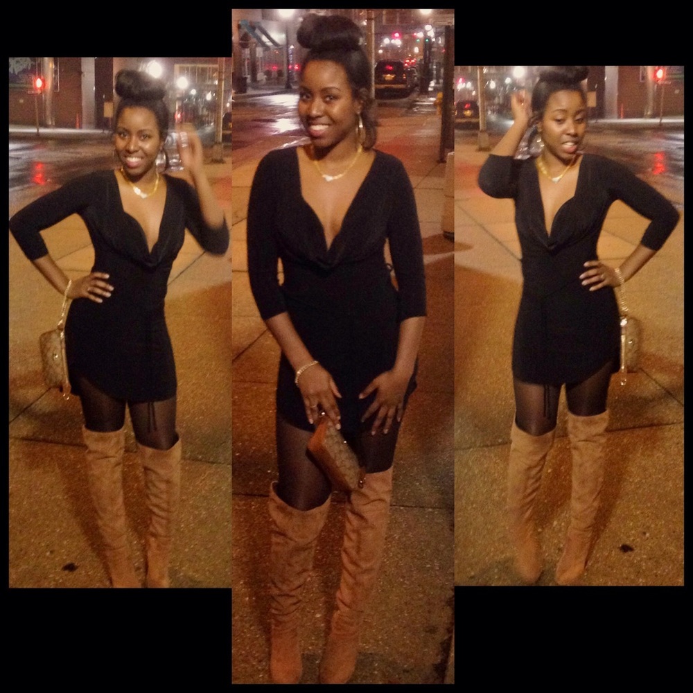 Little black quarter sleeves mini dress